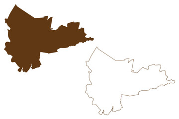 City of Canterbury-Bankstown (Commonwealth of Australia, New South Wales, NSW) map vector illustration, scribble sketch Canterbury Bankstown Council map