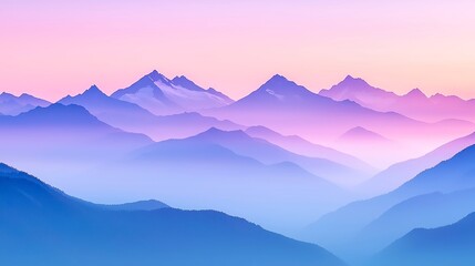 Obraz premium Twilight Serenity over Cascade Mountains, a tranquil scene where deep blues envelop rugged peaks, reflecting the calmness of dusk in the vast sky and serene landscape.