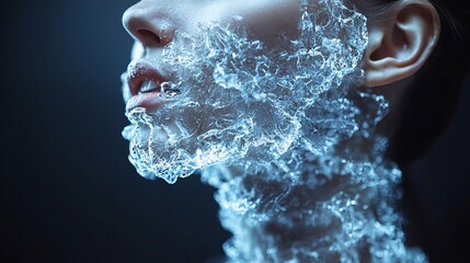 A symbolic representation of a throat surrounded by icy shards, showing relief after using cooling remedies.