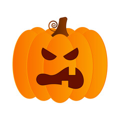 Vector illustration of Halloween pumpkin on transparent background