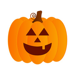 Vector illustration of Halloween pumpkin on transparent background