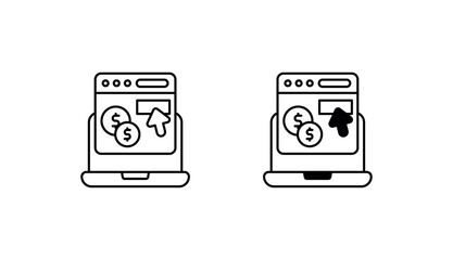 Pay per click icon design with white background stock illustration