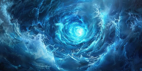 Fototapeta premium Abstract blue water vortex
