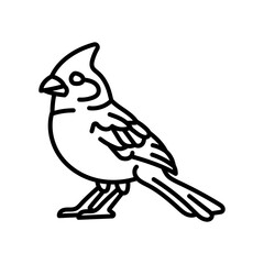 Cardinal Outline Icon, Vector illustration