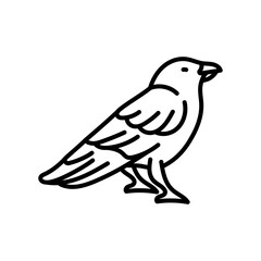 Crow Outline Icon, Vector illustration