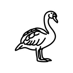 Swan Outline Icon, Vector illustration