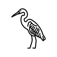 Heron Outline Icon, Vector illustration
