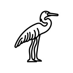 Egret Outline Icon, Vector illustration