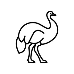 Emu Outline Icon, Vector illustration