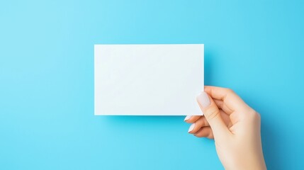 Obraz premium Elegant Thank You Card, minimalist abstract design, white cut-out paper on blue background, conveys gratitude and appreciation for business relationships and support.