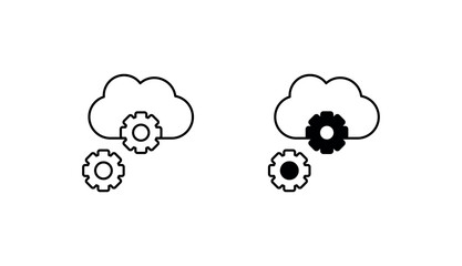 Cloud service icon design with white background stock illustration
