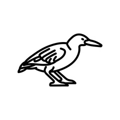 Curlew Outline Icon, Vector illustration