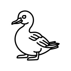 Velvet Scoter Outline Icon, Vector illustration