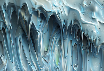 Obraz premium A blue background with white paint splatters and swirls, A blue and white frosting with a lot of texture, Abstract art