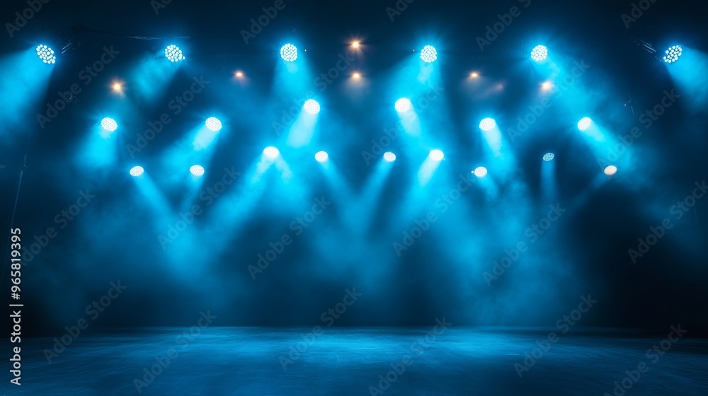 Fototapete The stage illuminated with a series of powerful lights that create a dramatic and engaging background scene.