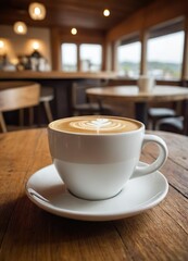 Latte Art in a Cozy Café Atmosphere