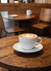 Latte Art in a Cozy Café Atmosphere