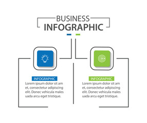Vector Infographic label design template with icons and 2 options