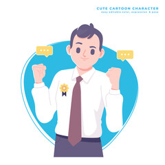 success business man character illustration