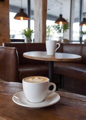 Latte Art in a Cozy Café Atmosphere