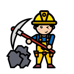 male mechanic holding axe