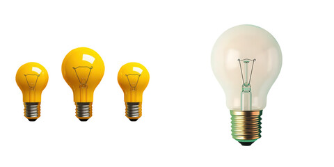 A collection of light bulbs showcasing different sizes and designs, symbolizing illumination and creativity. 