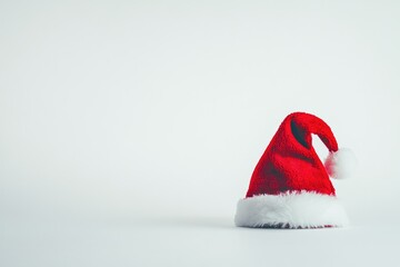 Holiday Spirit: Red Hat on White Background
