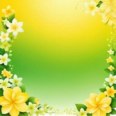Obraz premium Flower background, Floral banner arranged from leaves and flowers