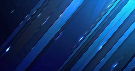 Obraz premium A sleek, modern abstract design featuring diagonal blue stripes with a glossy finish, ideal for backgrounds or digital art.
