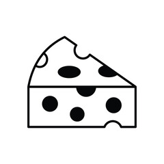 Cheese Wedge vector icon stock illustration
