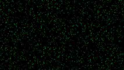 Abstract lighting technology background with green lights squares pattern black background