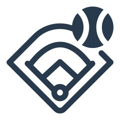 Baseball Flag Icon with Orange Emblem