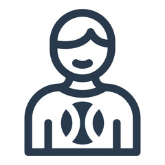 Baseball Field Icon with Orange Ball