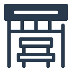 Baseball Dugout Bench with Roof