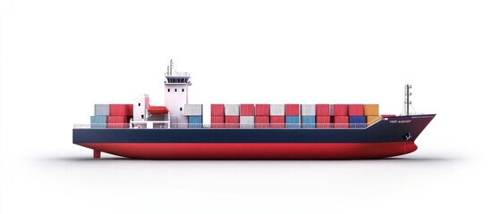 Aerial view of shipyard, rows of containers, global trade scene, 3D illustration