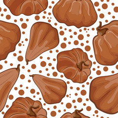 pattern of various gingerbread pumpkins with round crumb tails for various Halloween designs