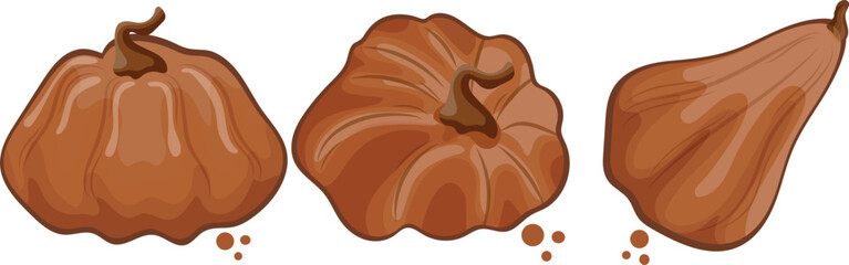 a set of gingerbread templates in the shape of pumpkins of various sizes and shapes, for various Halloween designs