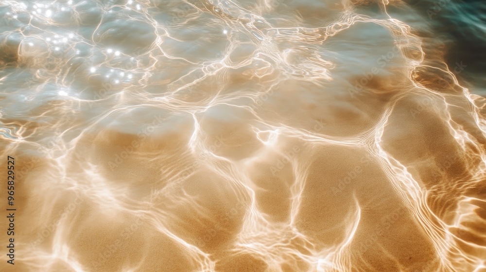 Wall mural sunshine casting shadows on sandy seafloor