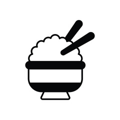 Rice Bowl vector icon stock illustration