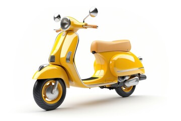 Yellow Retro Vintage Scooter motorcycle scooter vehicle.
