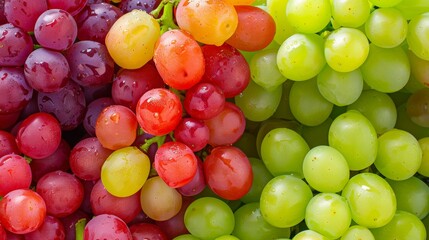 Fresh and juicy grapes in a heap, with vibrant colors and plump textures