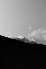 mountain and clouds