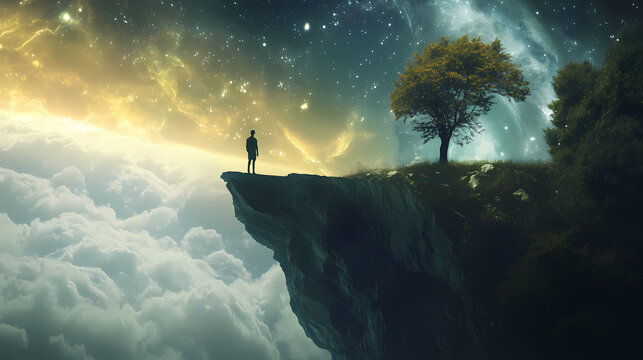 The merging of their world with this mysterious parallel universe. Parallel Universe. Illustration