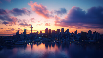 Naklejka premium Auckland Cityscape at Sunrise