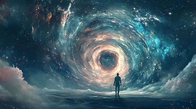 The opening of a portal to parallel universes, offering unprecedented exploration opportunities. Parallel Universe. Illustration