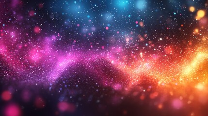 Obraz premium Vibrant abstract cosmic background filled with colorful sparkling lights and textures resembling a starry night sky