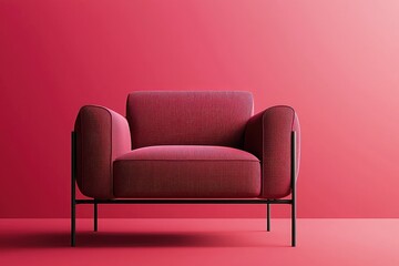 Stylish modern armchair in vibrant red hue, perfect for contemporary interior design and home decor inspiration.
