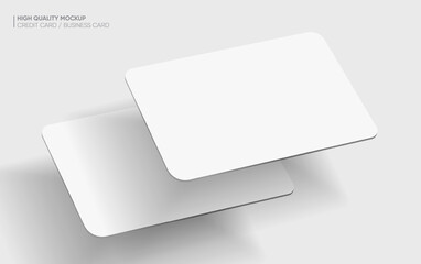Business card mockup for your design template. Blank empty credit card mockup.