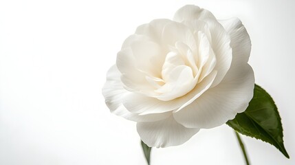 Delicate White Rose Flower Blooming in Garden with Soft Focus and Natural Lighting