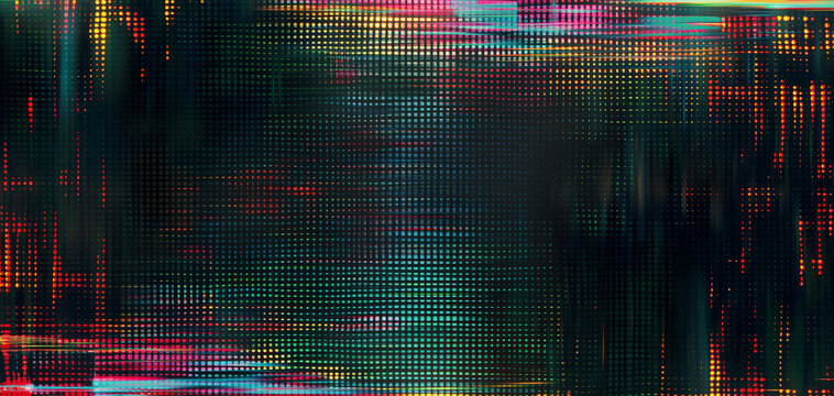 Abstract Glitch Texture with Subtle Dot and Grid Patterns